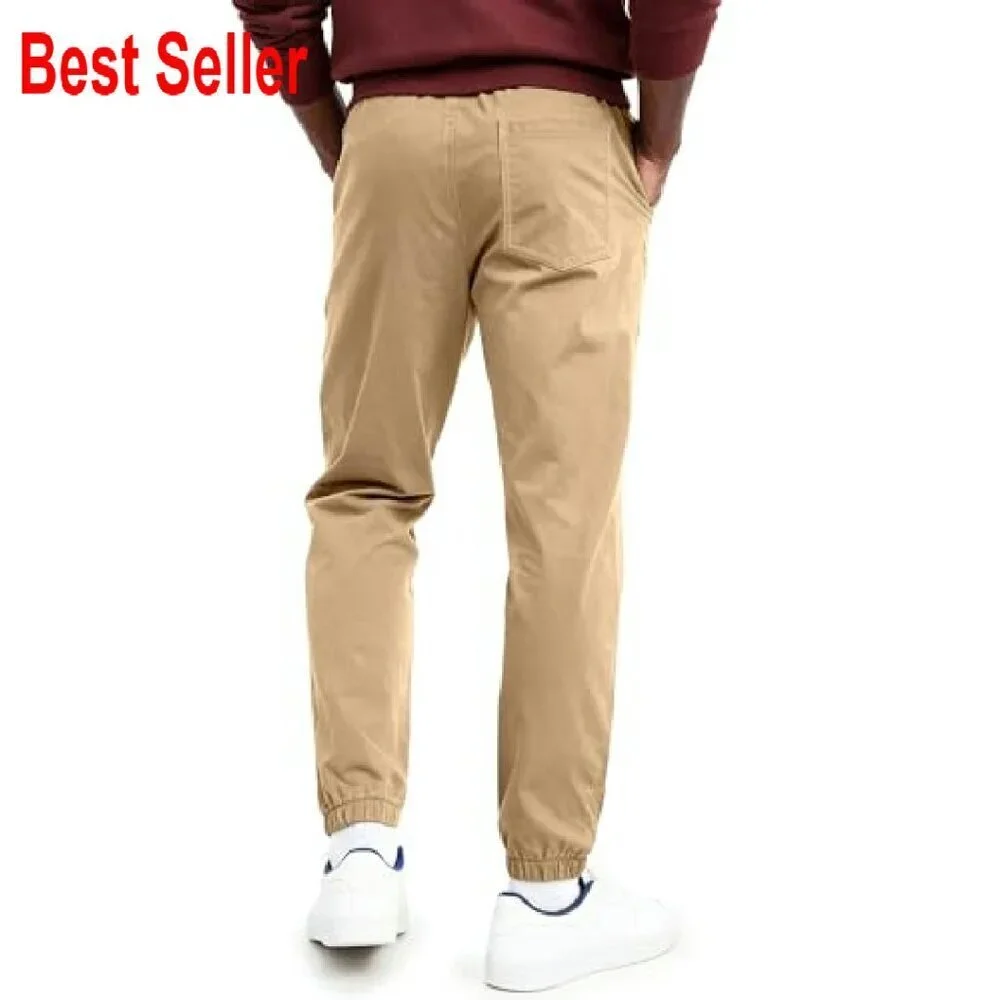 Men's Lightweight Joggers Tapered Fit Casual Athletic Sweatpants Elastic Waist